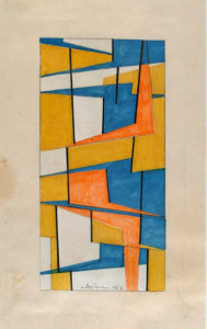 1954_Struttura Tecnica mista su carta cm 32x20